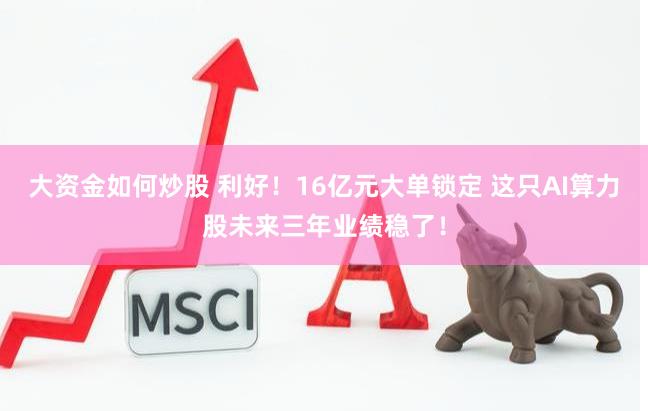 大资金如何炒股 利好！16亿元大单锁定 这只AI算力股未来三年业绩稳了！
