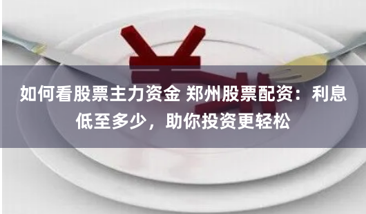 如何看股票主力资金 郑州股票配资：利息低至多少，助你投资更轻松